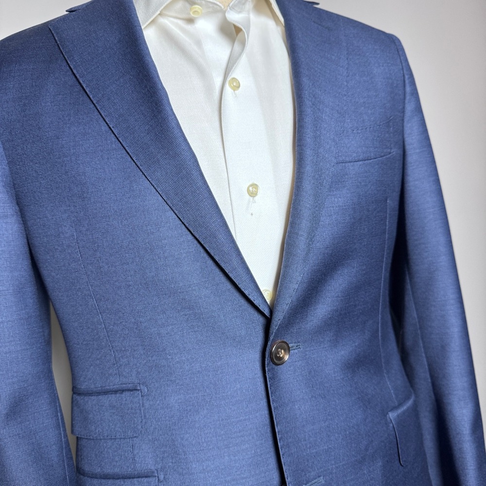 SuitSupply Sienna Suit Mens 38S 34W Blue Wool Vitale Barberis Canonico P3459I - Picture 2 of 8